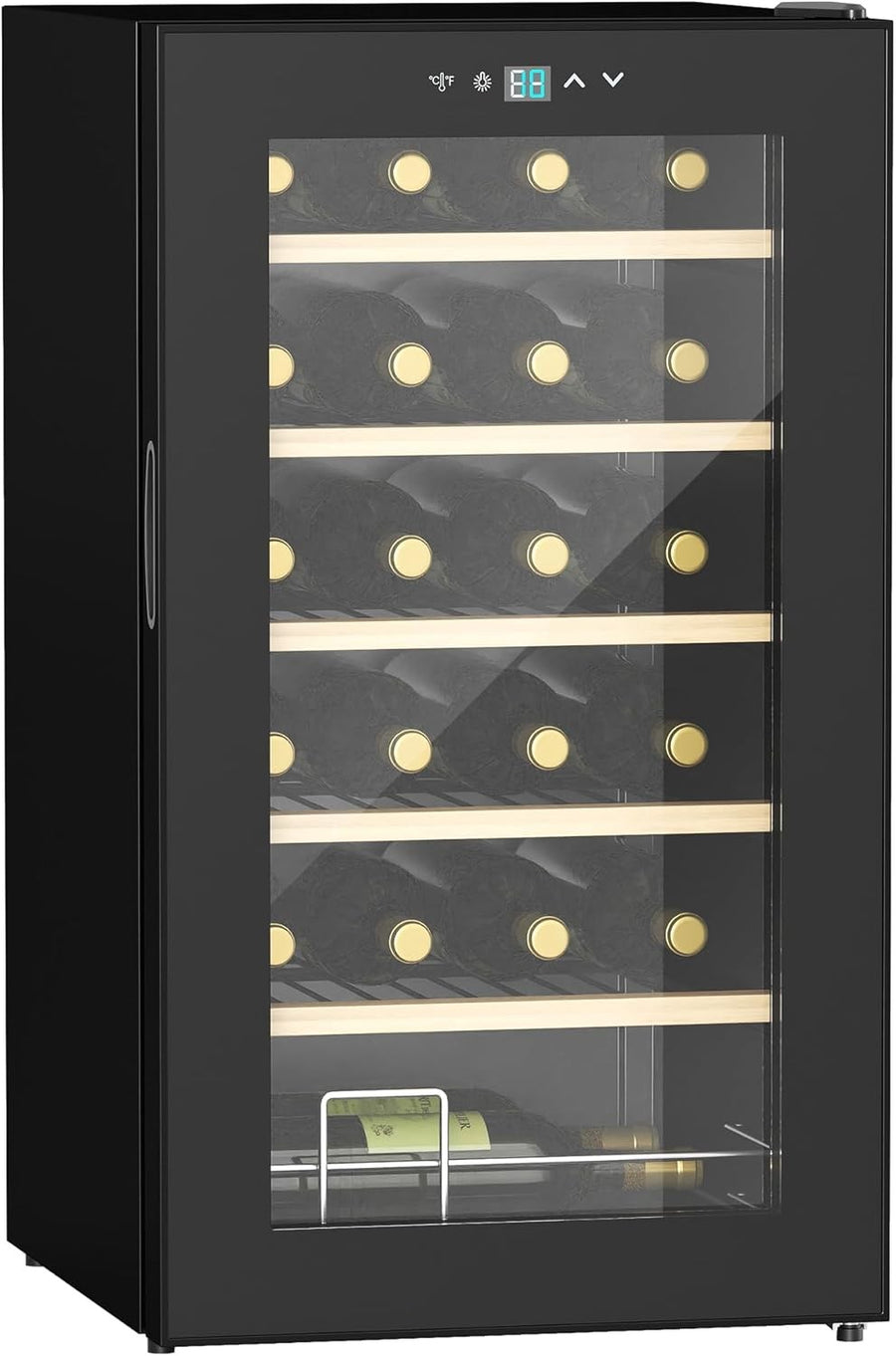 24 Bottle Wine Cooler Fridge Glass Door LED Touch Control Freestanding
