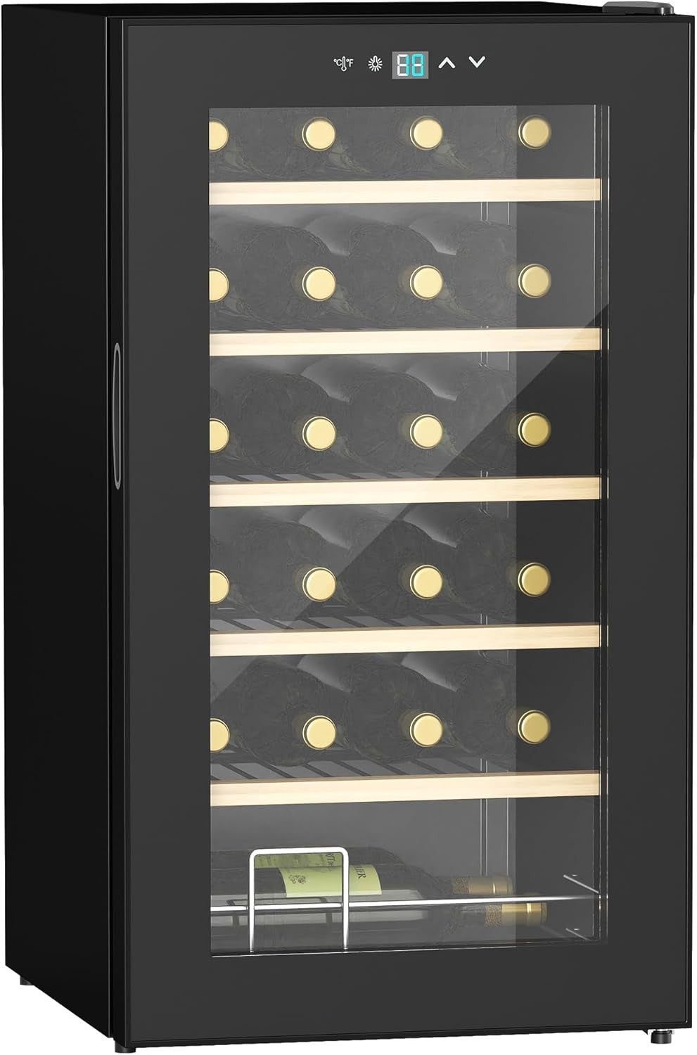 24 Bottle Wine Cooler Fridge Glass Door LED Touch Control Freestanding