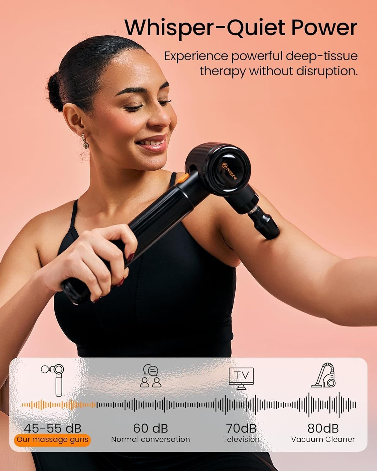 Massage Gun with Heat Deep Tissue Percussion Long Handle Red Light