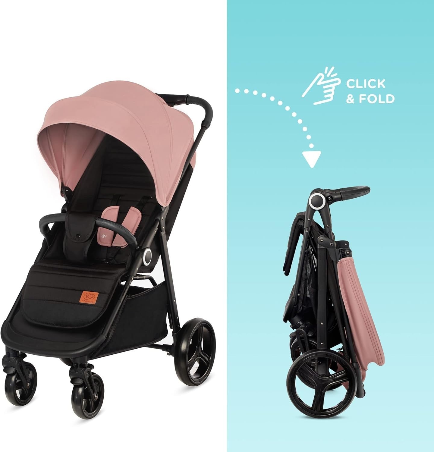 Baby Pushchair Stroller from Birth to 22kg One Hand Fold Lie Flat Pink