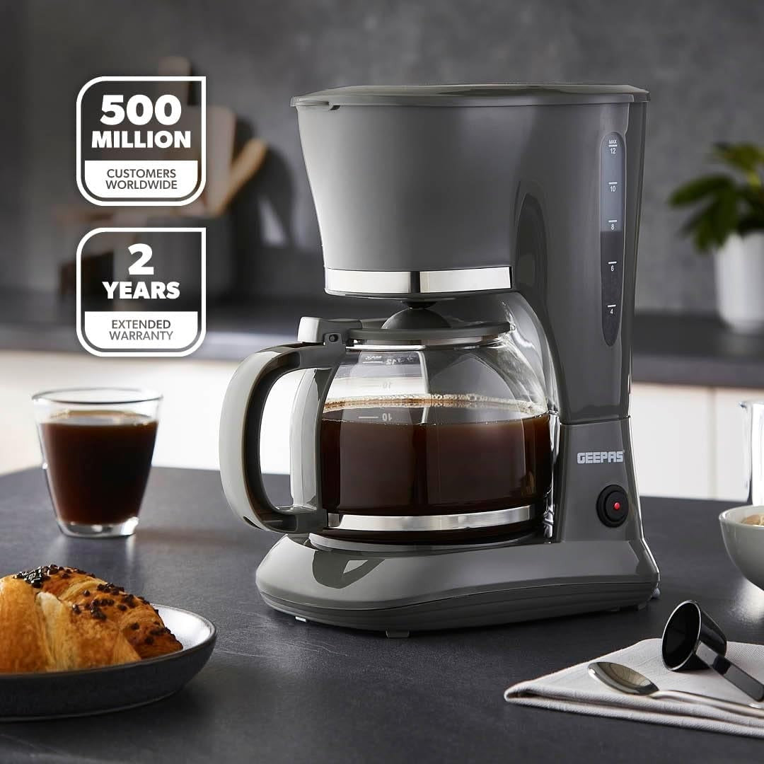 Filter Coffee Maker & 2-Slice Toaster Set | Large 1.5L Brewer | 650W Toaster
