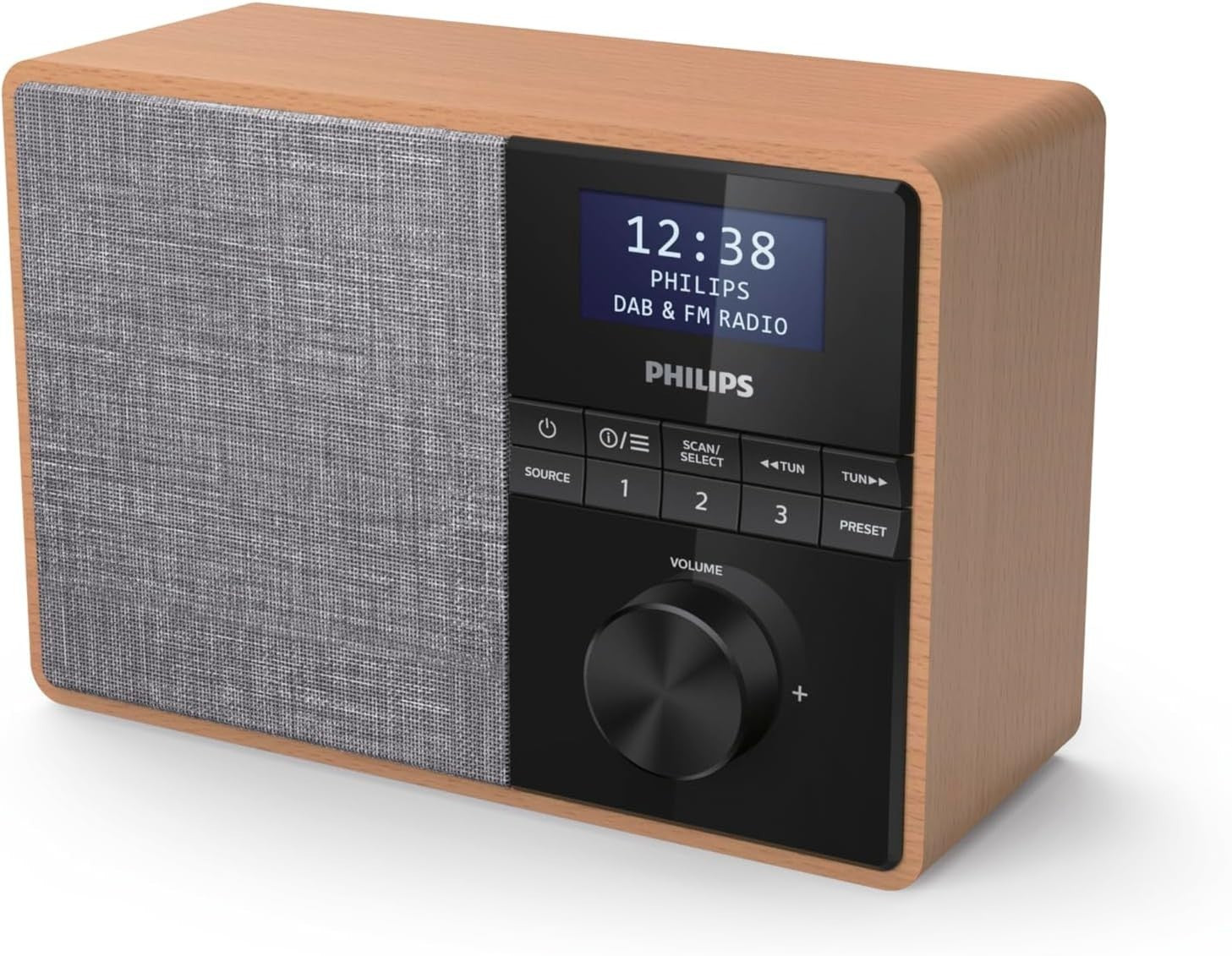 DAB+/FM Bluetooth Kitchen Radio Wooden Housing Portable Timer