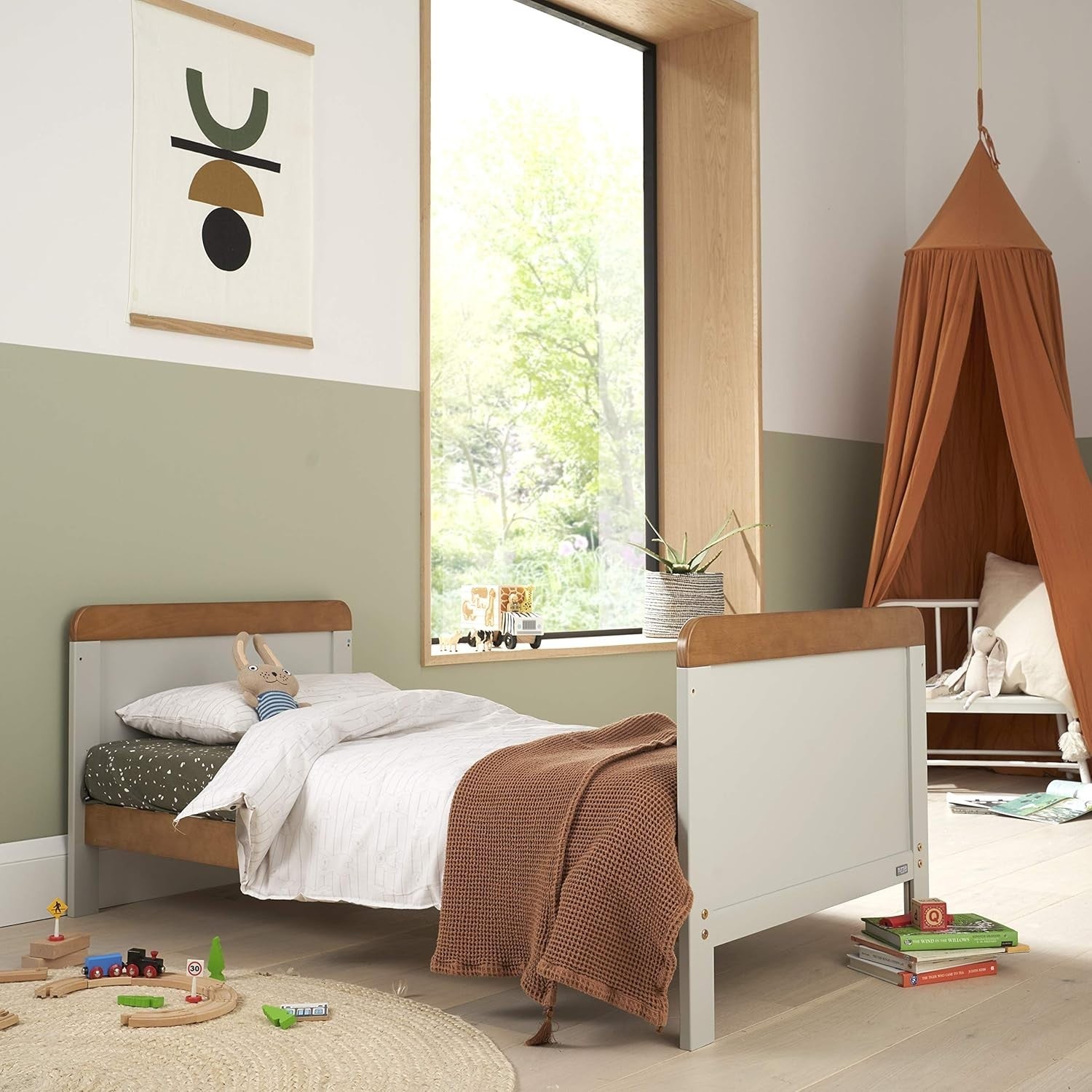 3pcs Nursery Furniture Set Cot Bed Wardrobe Chest Drawers Solid Wood Dover Grey