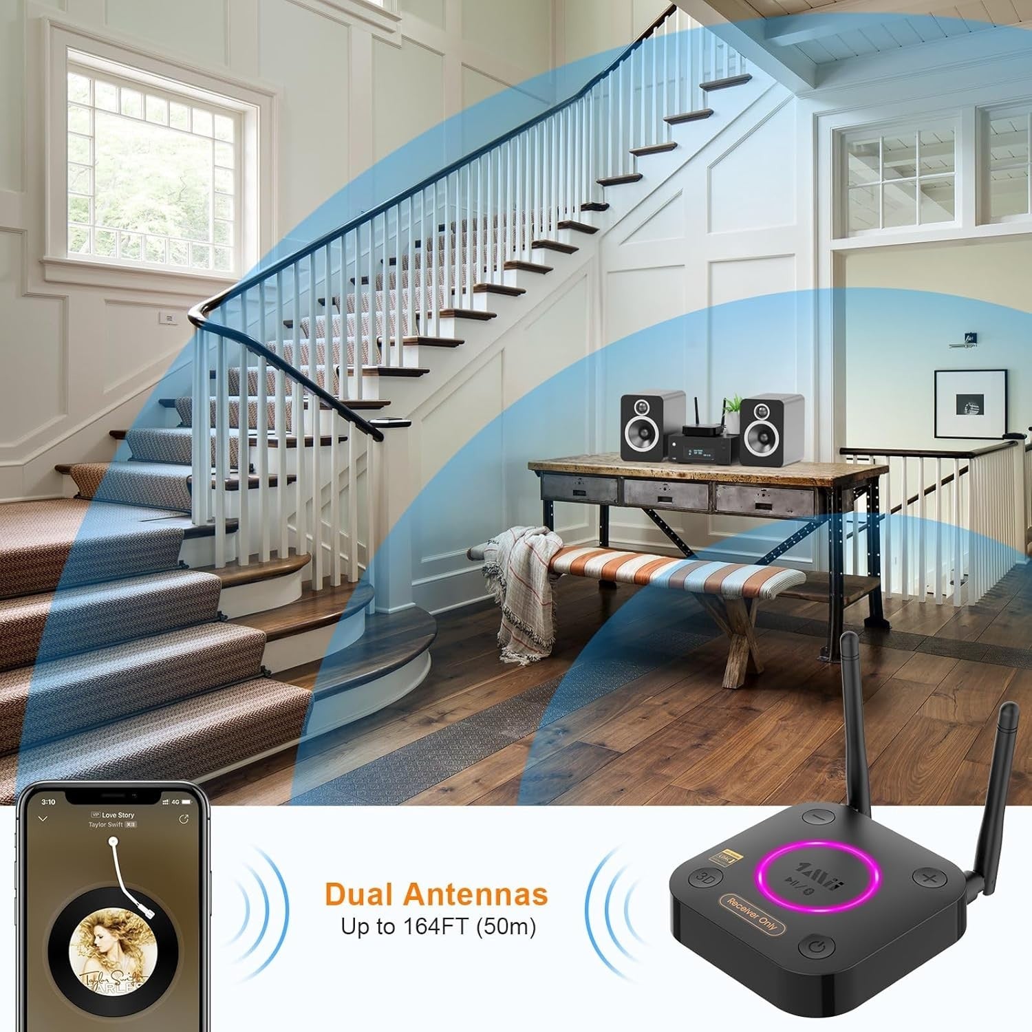 HiFi Bluetooth 5.2 Receiver LDAC aptX HD 3D Audio Coaxial Optical DAC Output