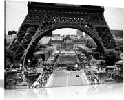Extra Large Eiffel Tower Canvas Wall Art 36x24 Black White Paris