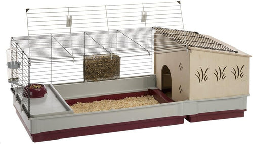 Extra Large Rabbit Cage Indoor with Wooden Hutch Extension Accessories