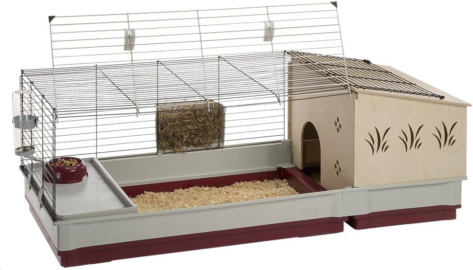 Extra Large Rabbit Cage Indoor with Wooden Hutch Extension Accessories