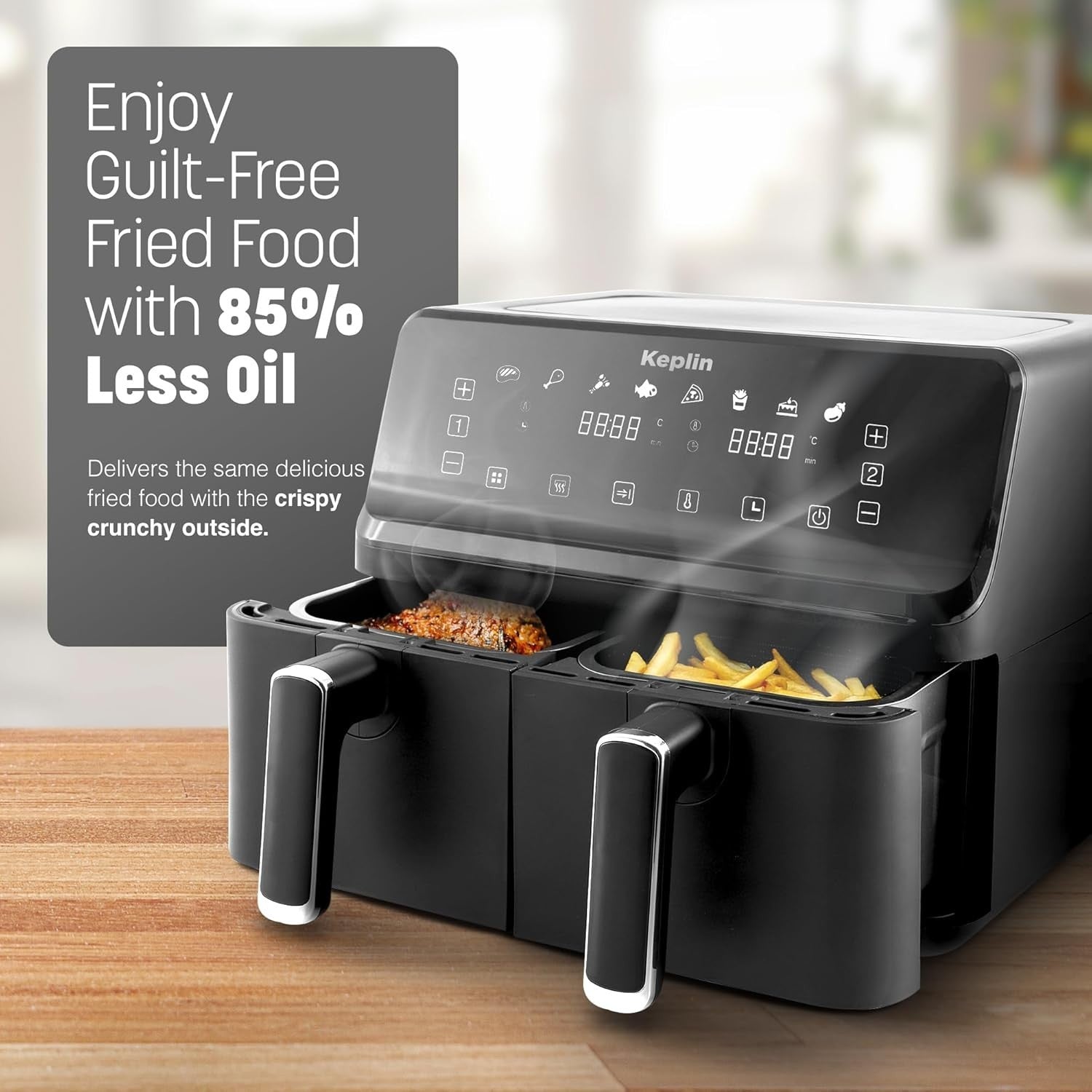 9L Dual Zone Digital Air Fryer | 6-in-1 | Extra-Large Capacity