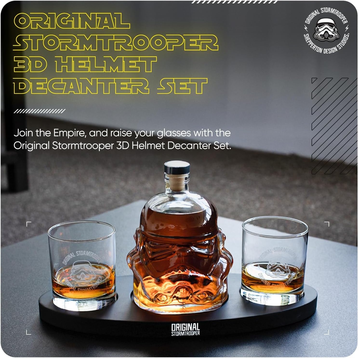 Stormtrooper Whiskey Decanter 750ml Set with 2 Glasses & Display Tray Gift