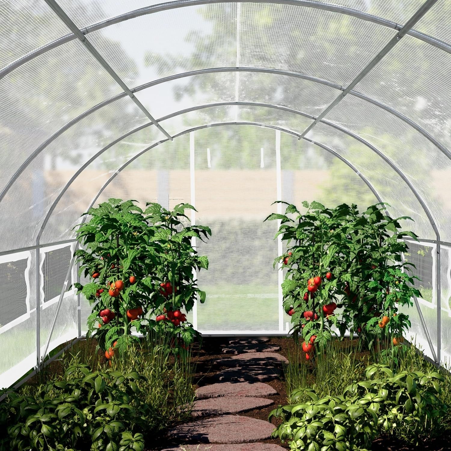 Large 4×6m Polytunnel Greenhouse with Windows | Heavy Duty Galvanised Steel