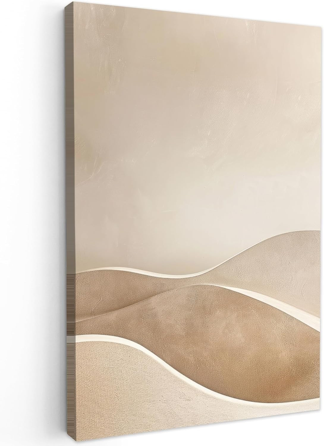 Beige Abstract Hills Canvas Wall Art 60x90cm Framed Decor