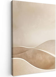 Beige Abstract Hills Canvas Wall Art 60x90cm Framed Decor