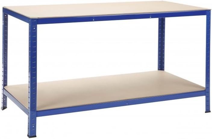 Heavy Duty 2-Level Workbench 600kg Capacity 1500x600x900mm Garage DIY Table