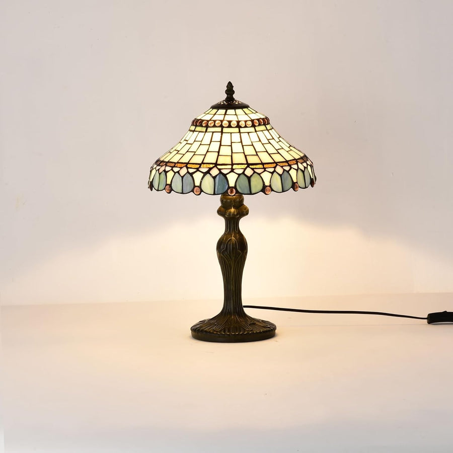 Touch Control Peacock Tiffany Table Lamp 18” Height Vintage Decor Light