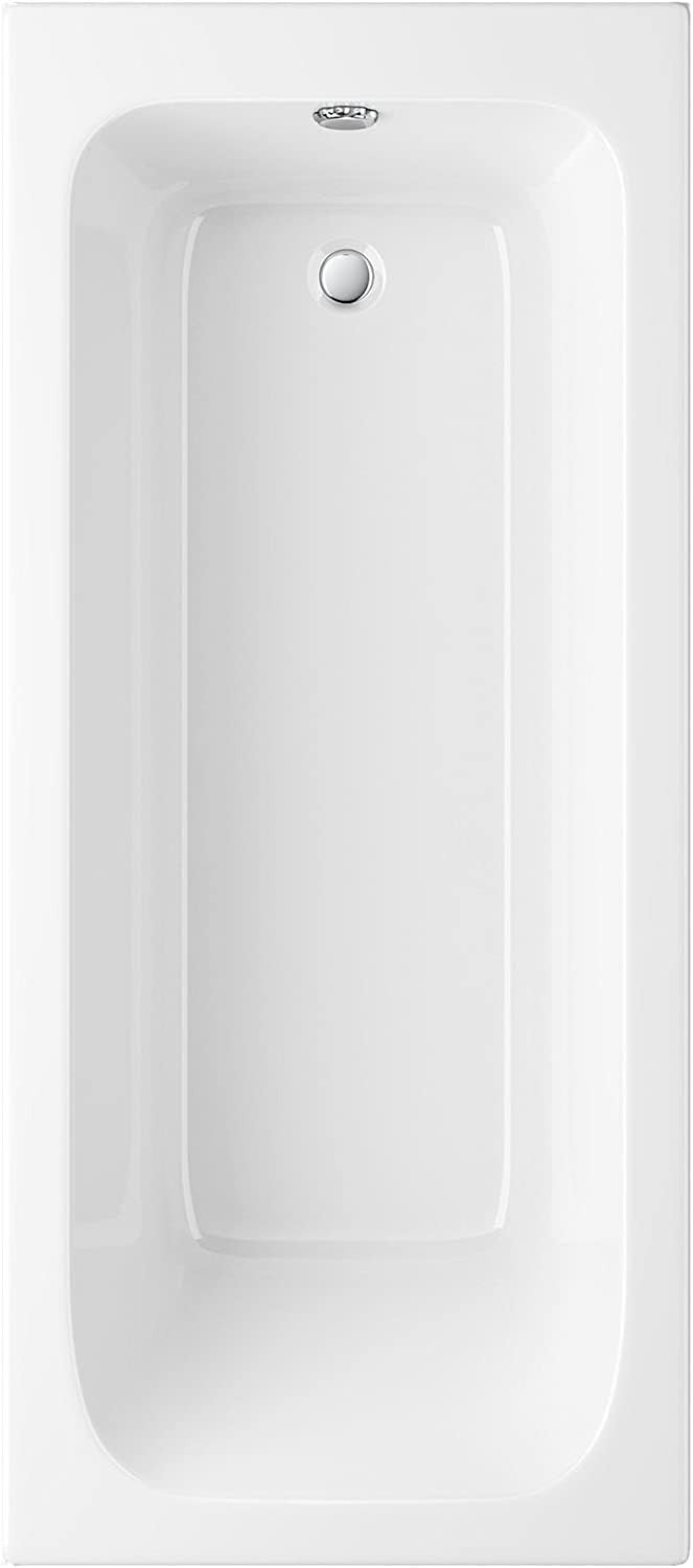 Modern White Gloss Single Ended Straight Acrylic Bath 1500x700mm Square Tub