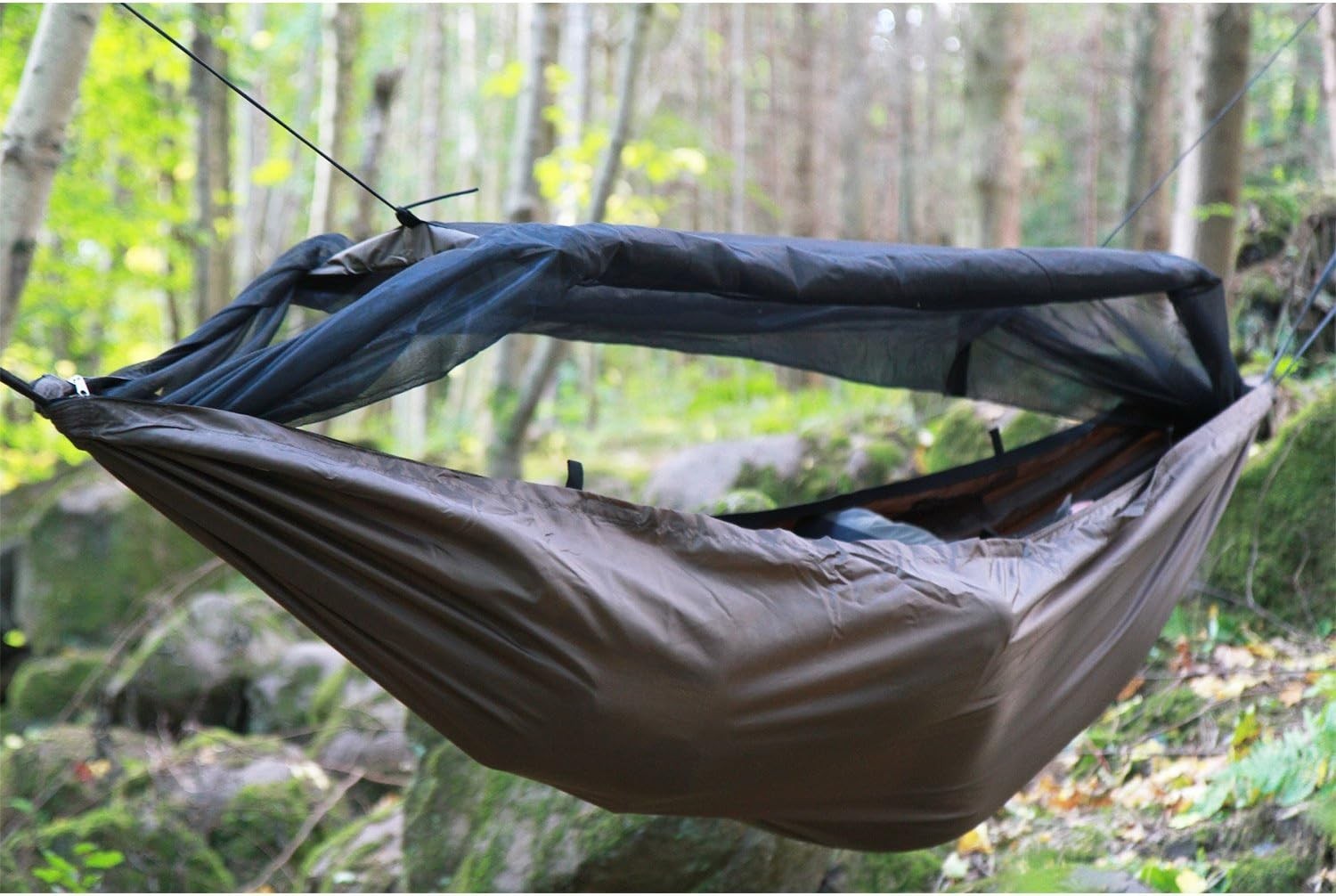 Camping Hammock with Mosquito Net Waterproof Floor Ultra-Light Ground Shelter