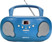 Portable Boombox CD Player Bluetooth Radio AUX Headphone LED Blue