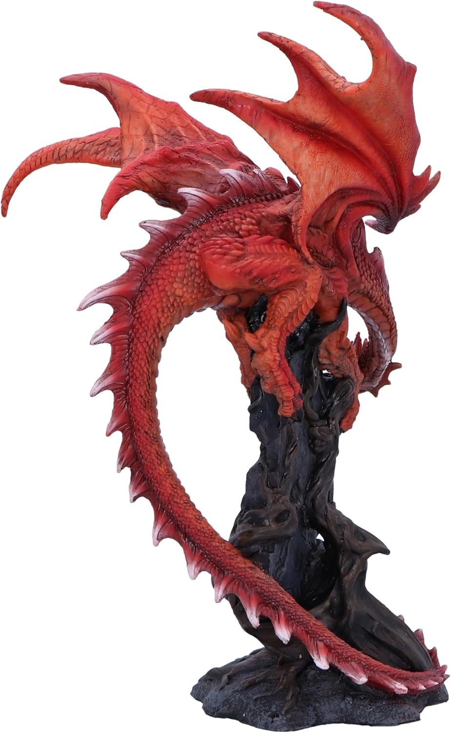 Large Red Dragon Figurine 28.5cm | Resin Fantasy Statue | Mythical Home Decor