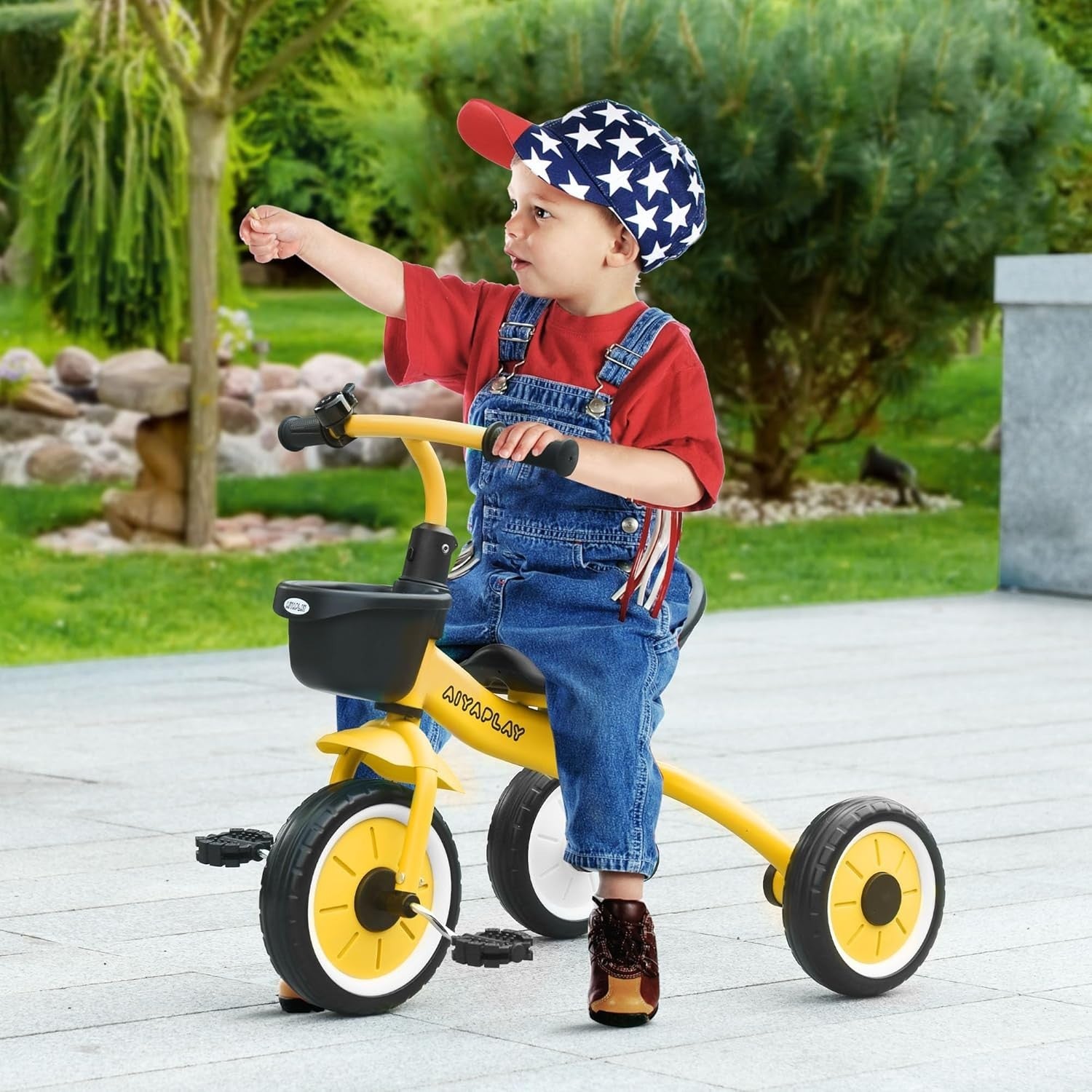 Kids Tricycle with Basket Bell Adjustable Seat Toddler Trike Age 2-5