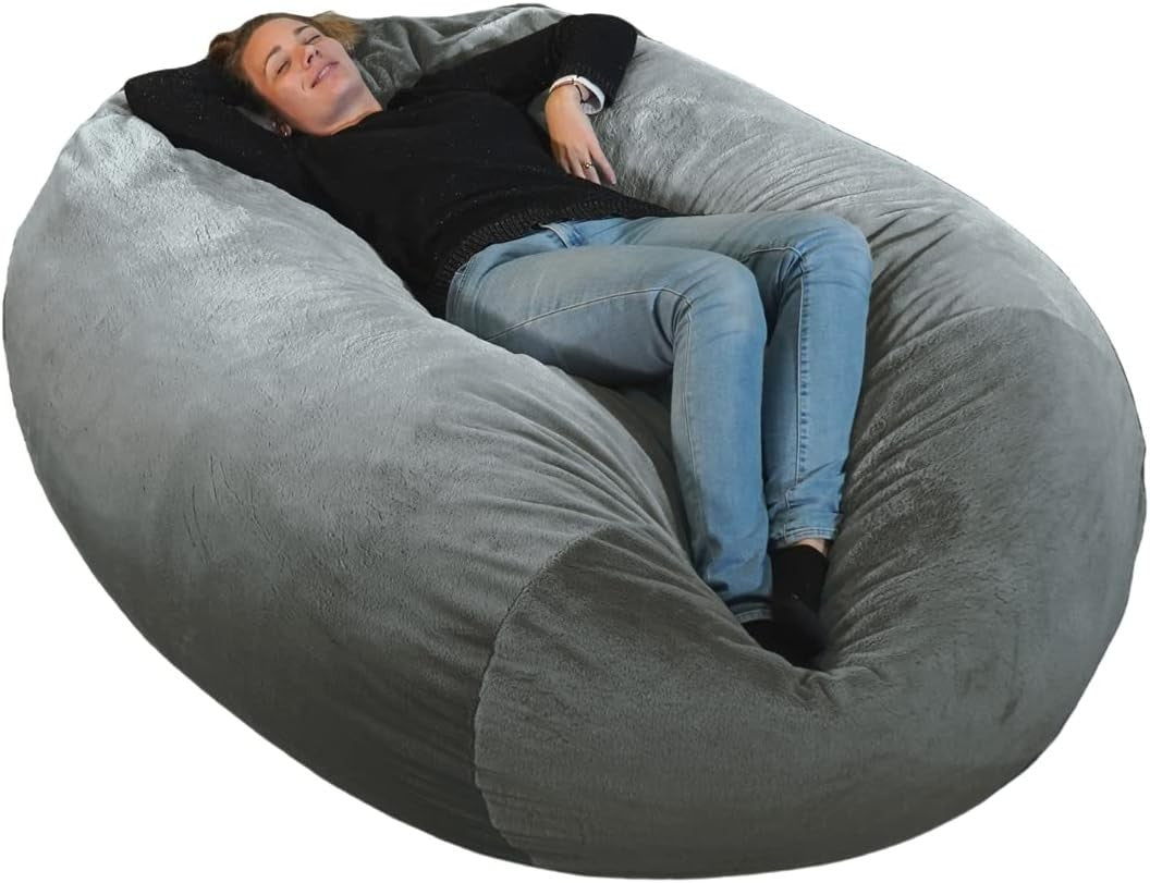 Grey Giant Memory Foam Bean Bag Chair for Adults Kids Lounge Sofa Bed