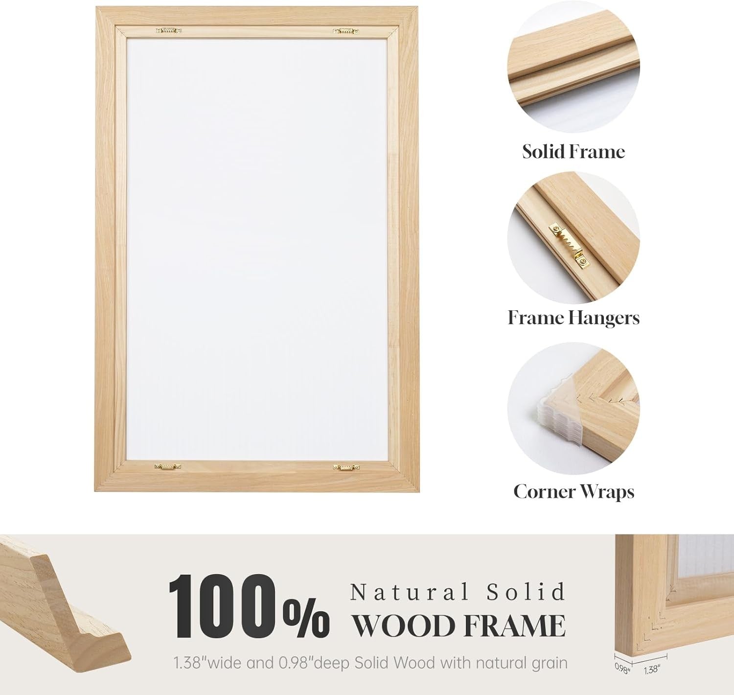 Large Framed Forest Canvas Wall Art Set 3 Nordic 24x36in