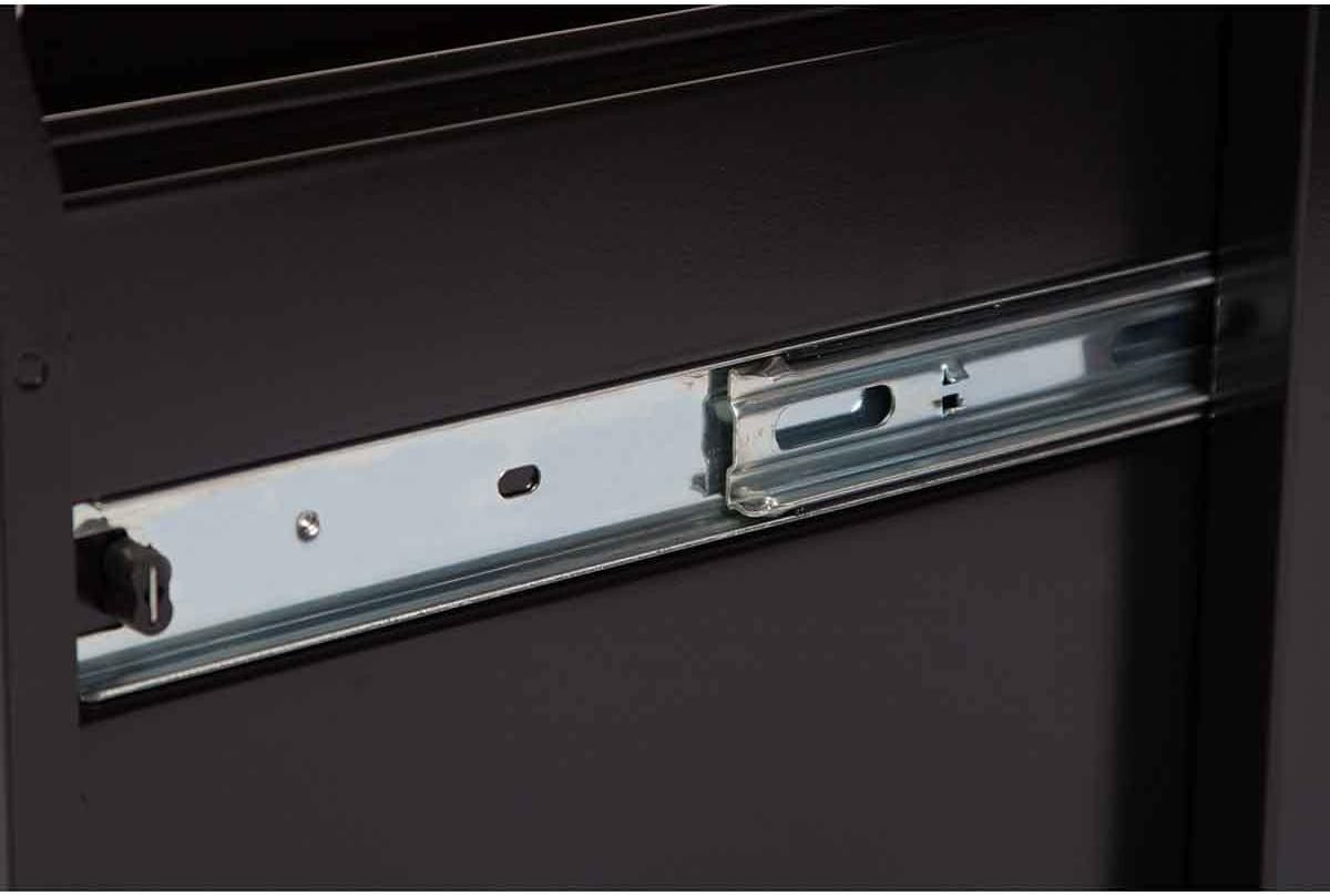 Black A4 Filing Cabinet 4 Drawer 125cm Steel Office Storage