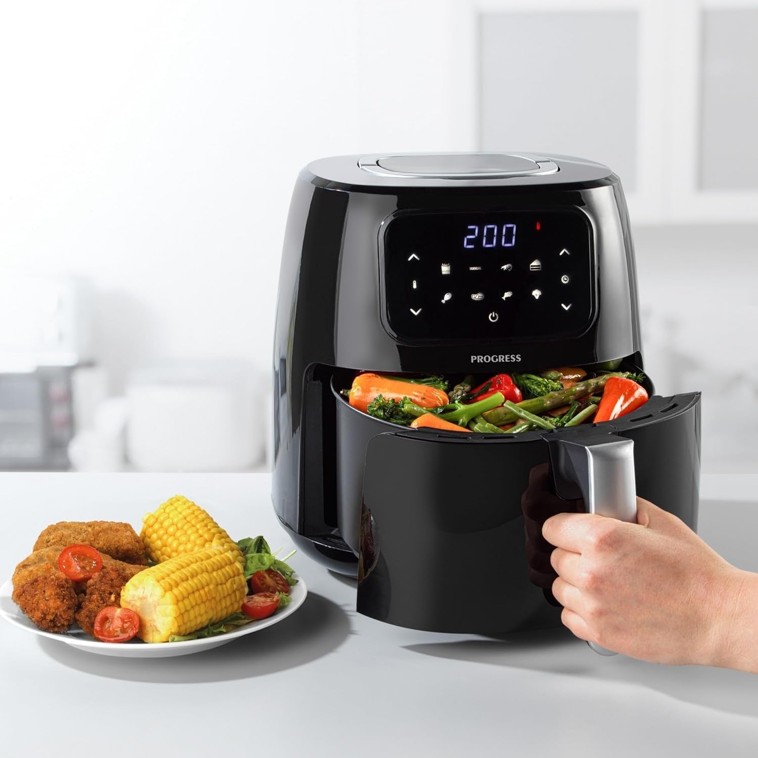 4.2L Digital Air Fryer Oil Free Touchscreen 8 Presets Timer 1300W