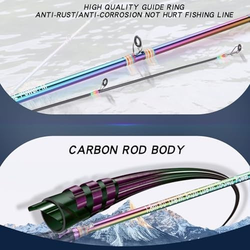 2.1m Lightweight Carbon Fiber Spinning Rod Reel Combo Fishing Kit