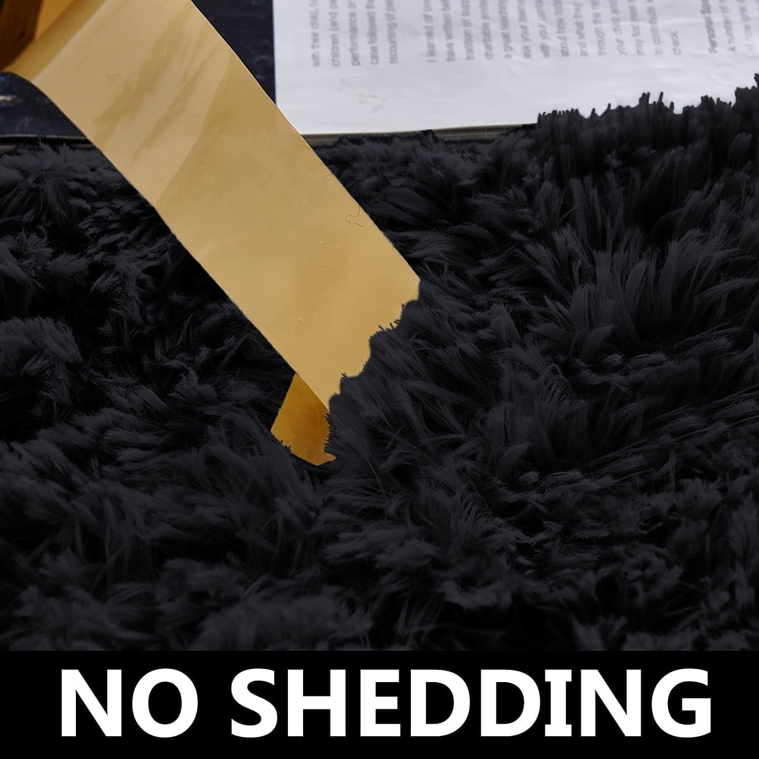 Black Shaggy Area Rugs Set 2pcs 120x170cm Super Soft Non Slip Bedroom Rugs