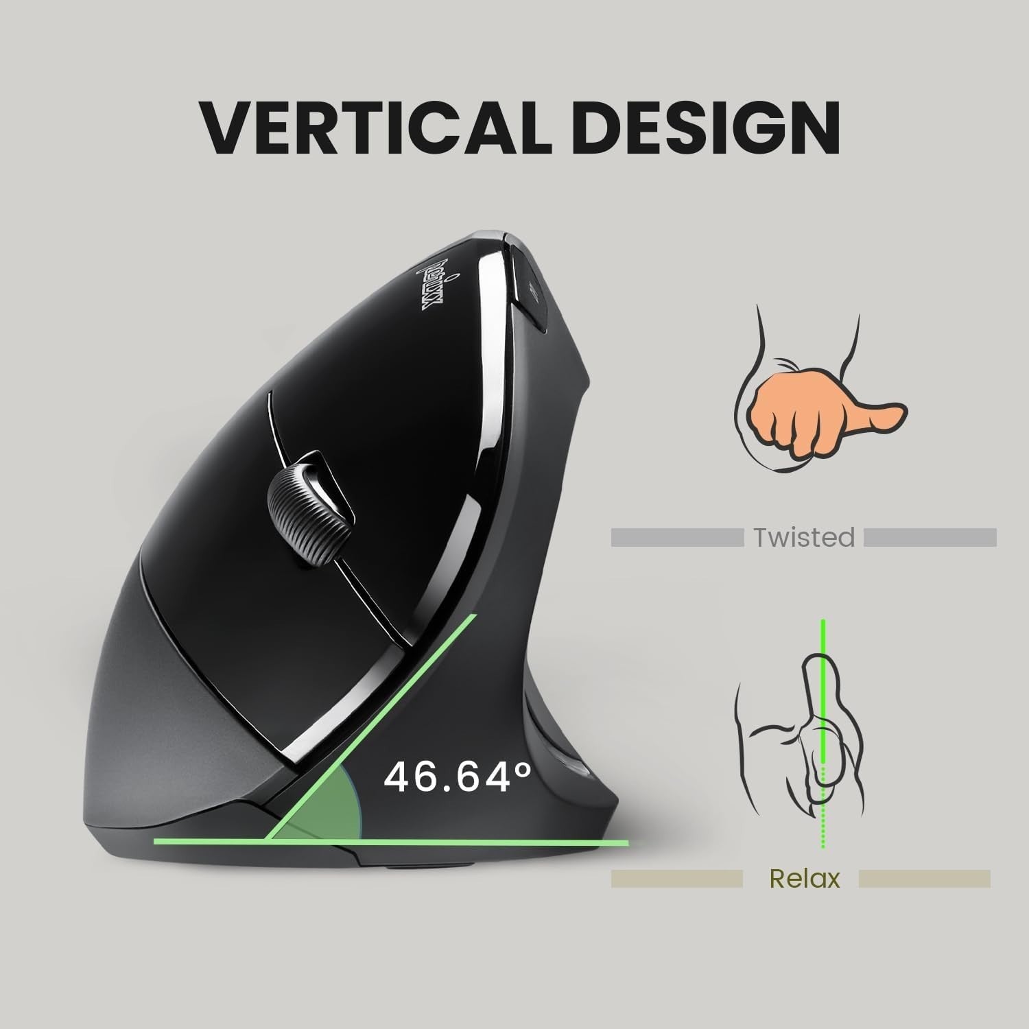 Vertical Ergonomic Wireless Mouse 2000 DPI 6 Button USB Right Hand