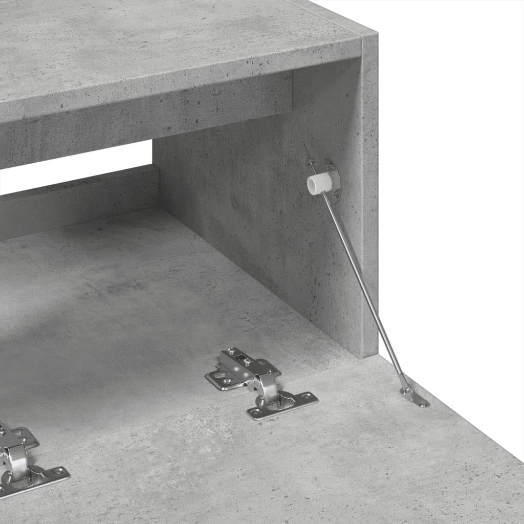 Concrete Grey Under Sink Bathroom Cabinet 78x37x59cm Modern Vanity Storage