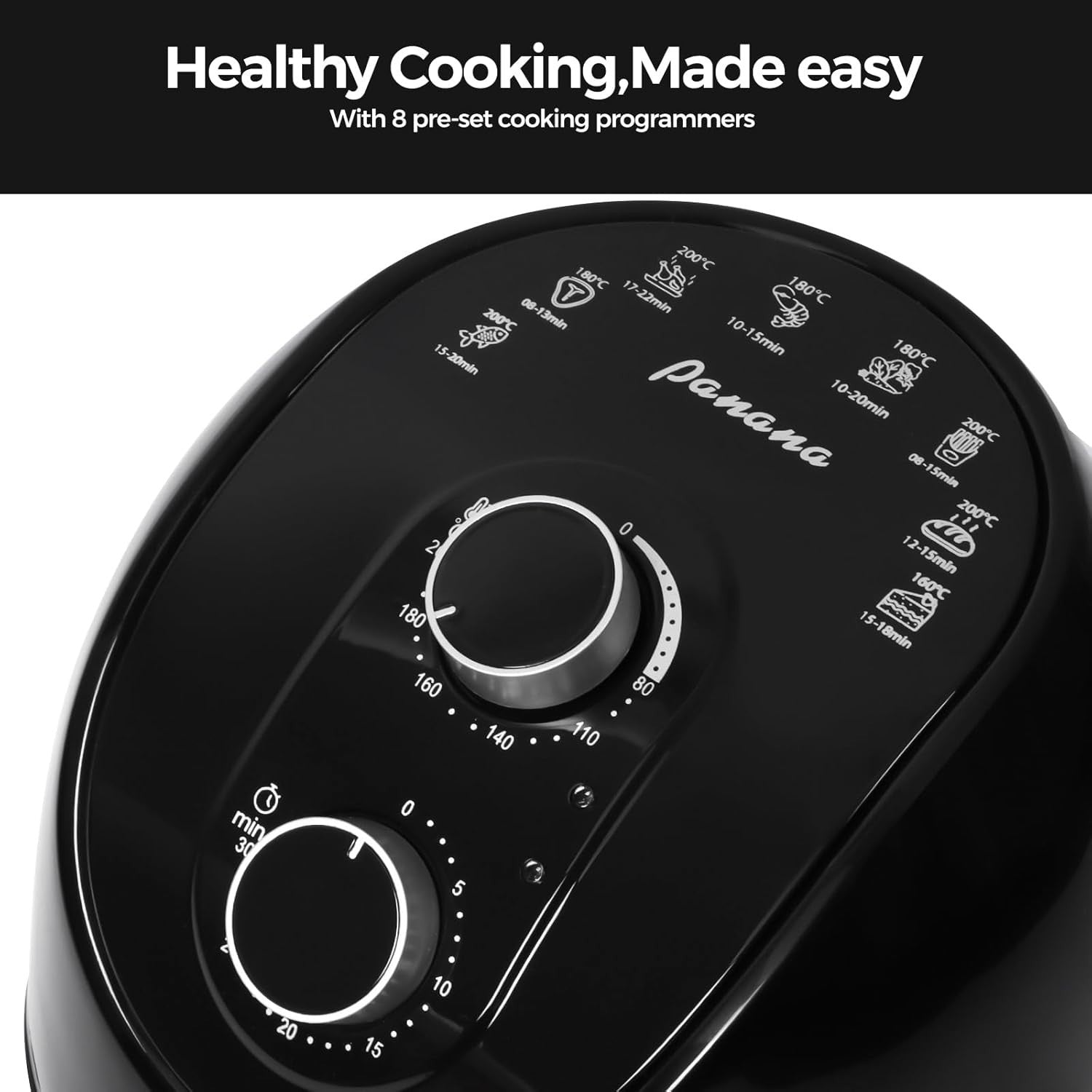 3.5L Digital Air Fryer 1200W 8 Presets LED Timer 200°C Oil Free