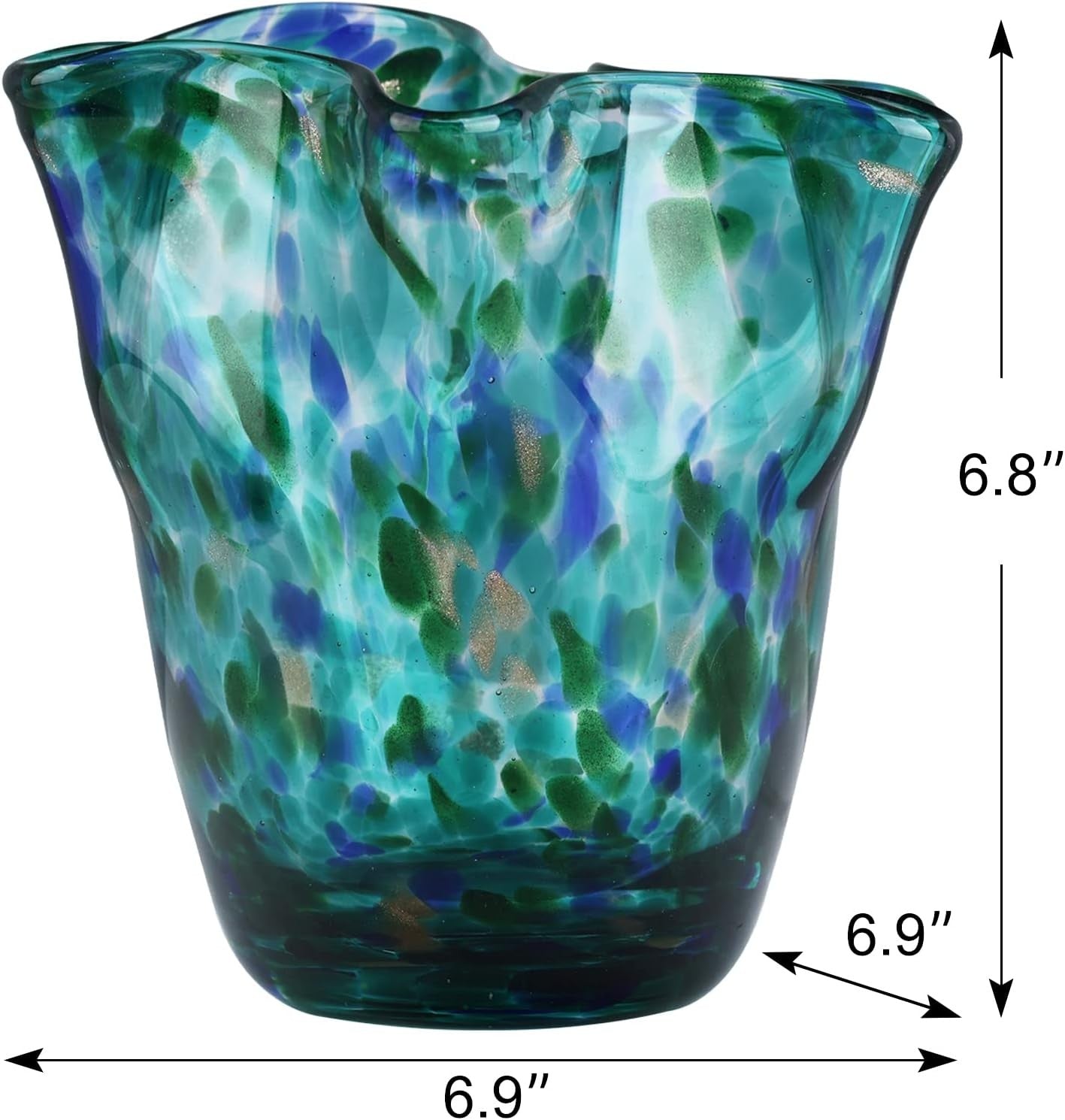 Blown Glass Vase Wide Mouth Modern Decorative Flower Vase Home Decor