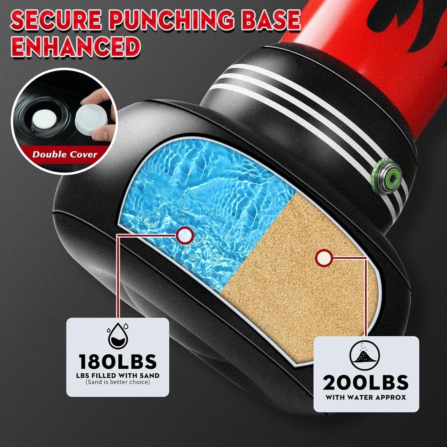 180cm Inflatable Standing Punch Bag Built-In Pump MMA Kickboxing Set