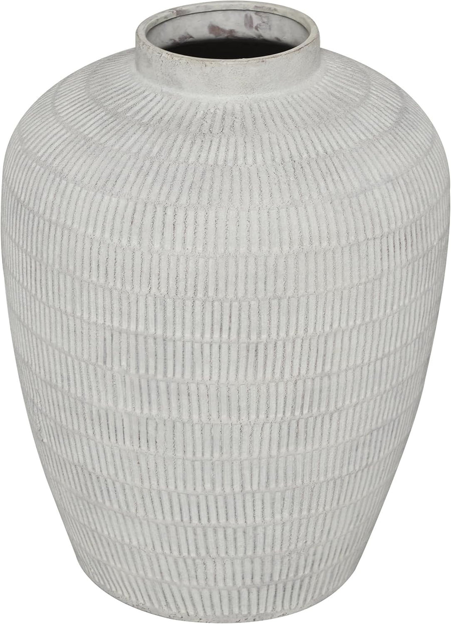 Large Ceramic Floor Vase Textured Cream Modern Minimalist Home Decor