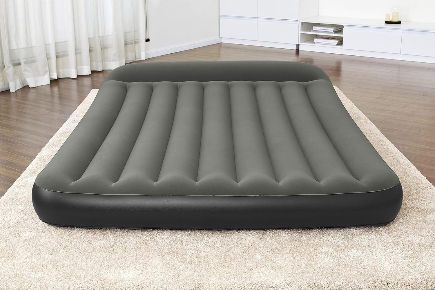 Air Bed Double XL Built-In Battery Pump Inflatable Mattress Queen Grey