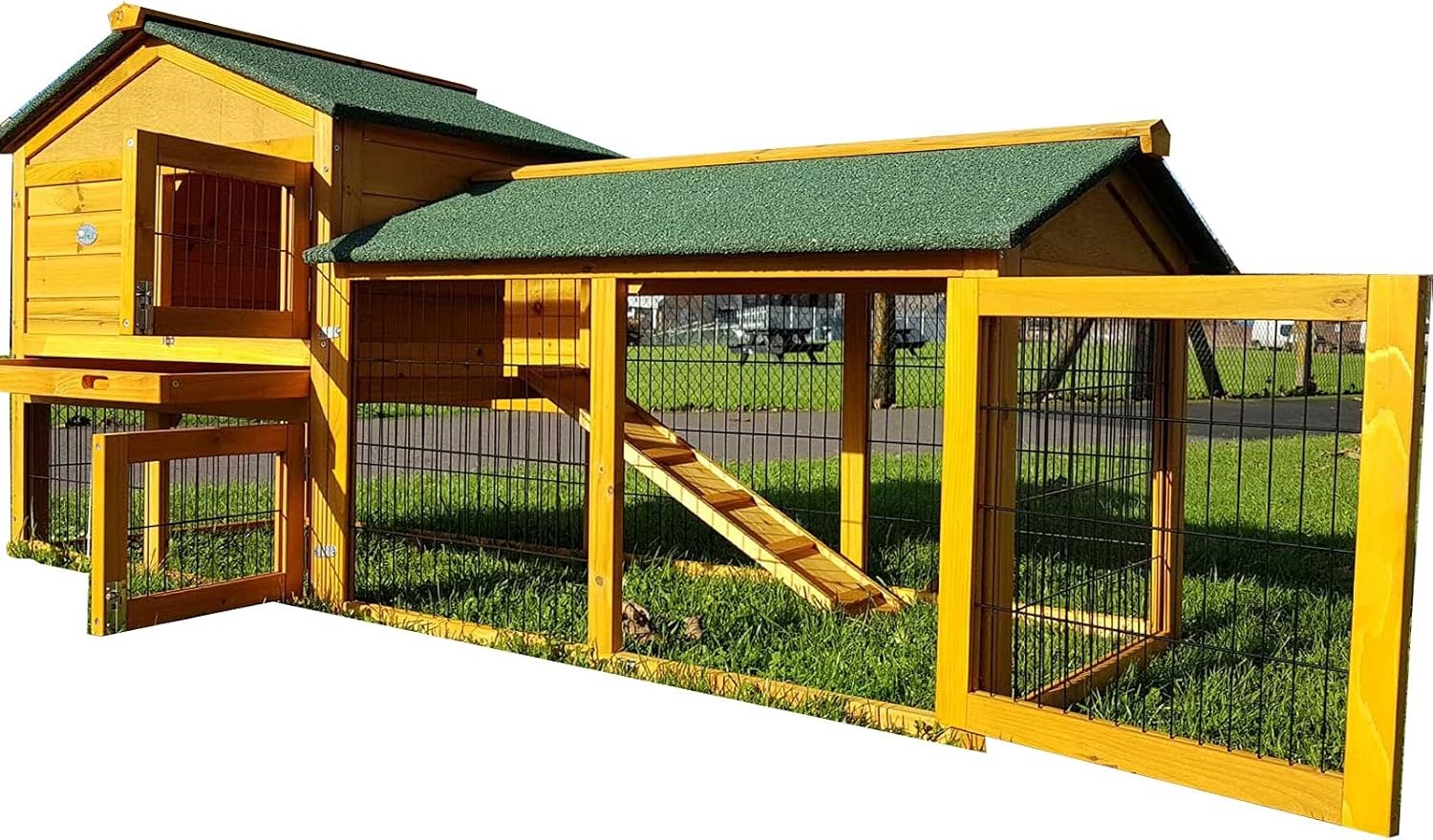 Large Rabbit Hutch XL Outdoor Wooden Run 2 Tier with Night Shelter