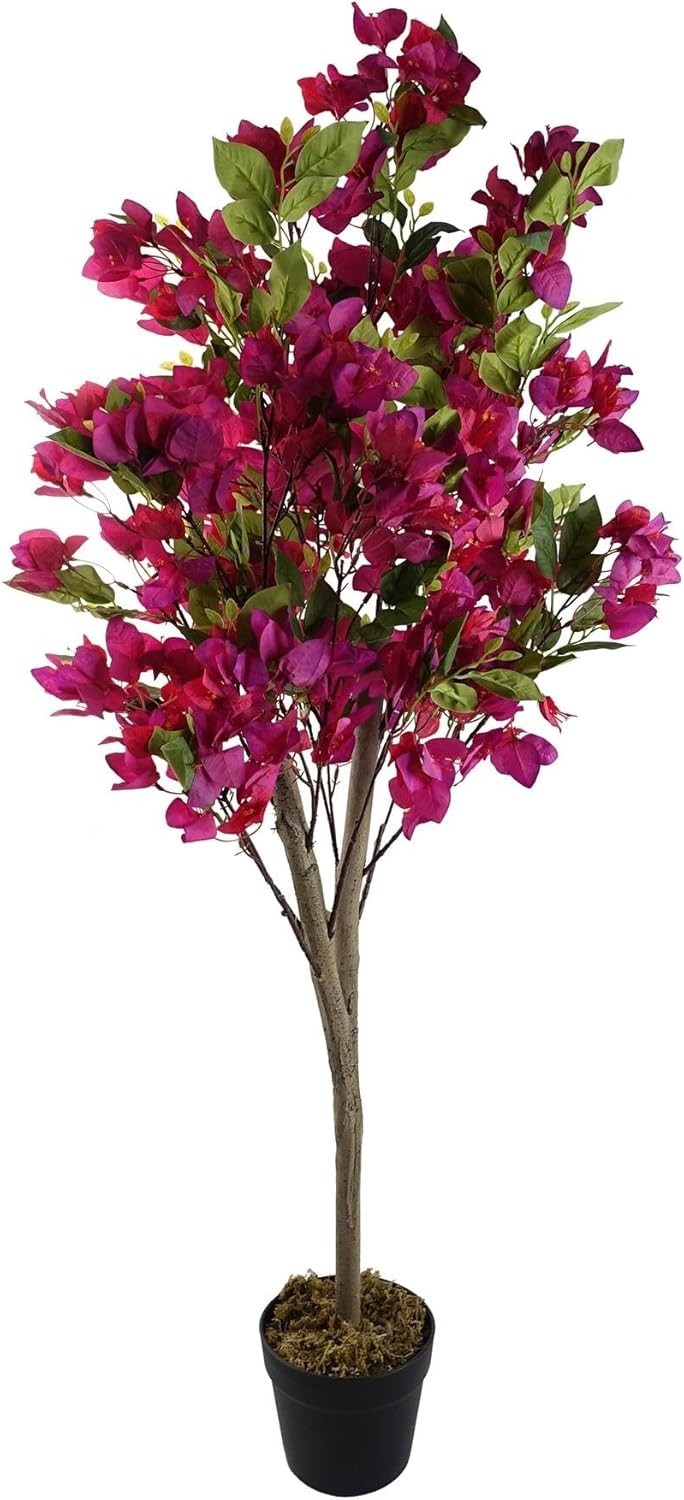 120cm Artificial Bougainvillea Blossom Tree Floral Plant in Pot Home Decoration