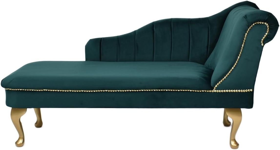 Right Hand Velvet Chaise Lounge Tufted Accent Sofa Chair Jasper 135cm