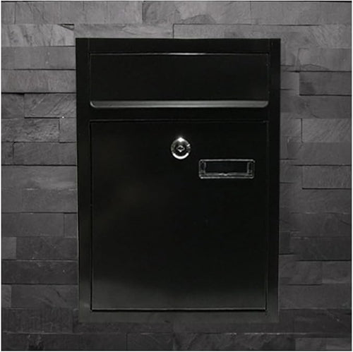 Secure Wall Mounted Mailbox with Lock Large Drop Slot Modern Outdoor Post Box