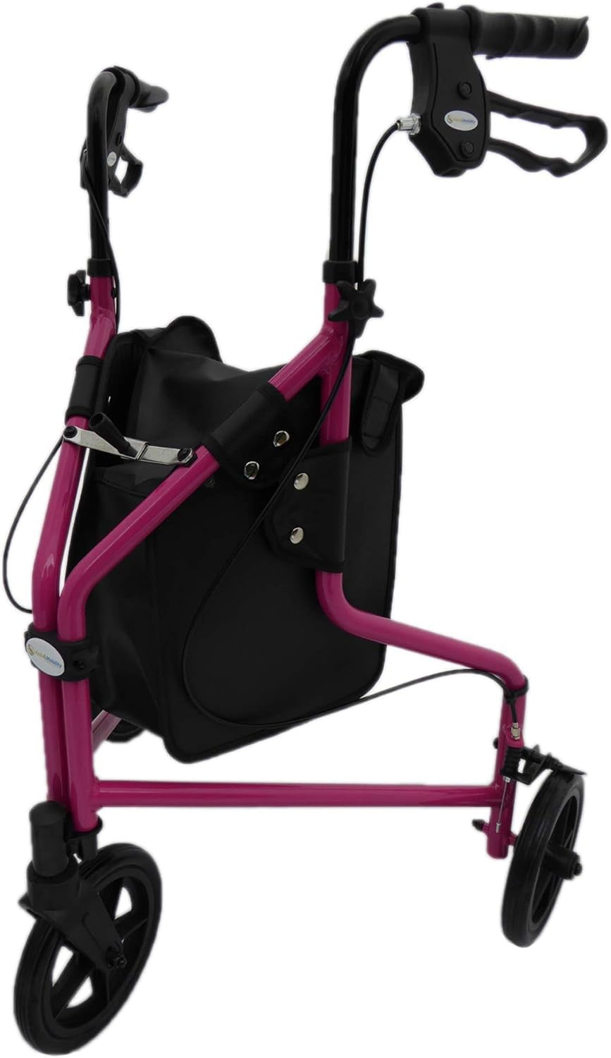 3 Wheel Rollator Walker Folding Lightweight Brakes Bag Indoor Outdoor