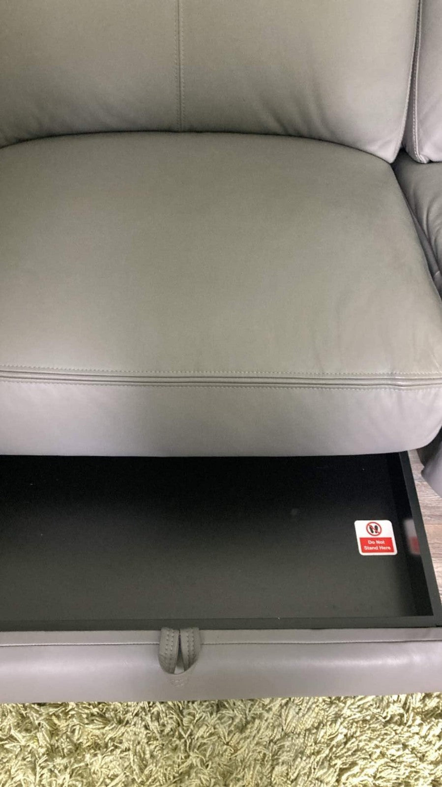 Luxury Grey Leather Large Corner Sofa (PTP)