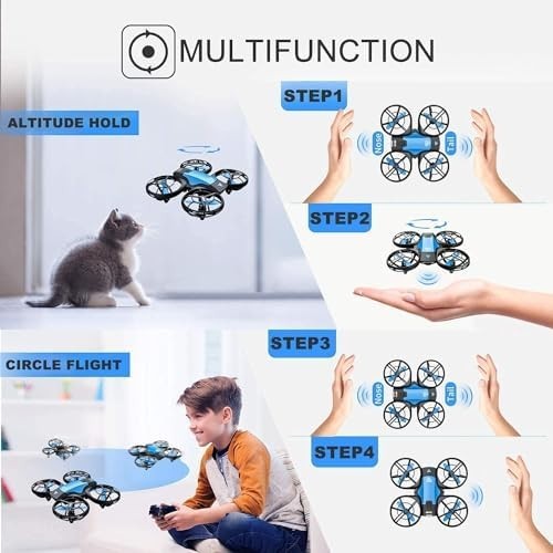 Mini Hand Controlled Drone with 3 Batteries, 3D Flip & Auto Hover for Kids