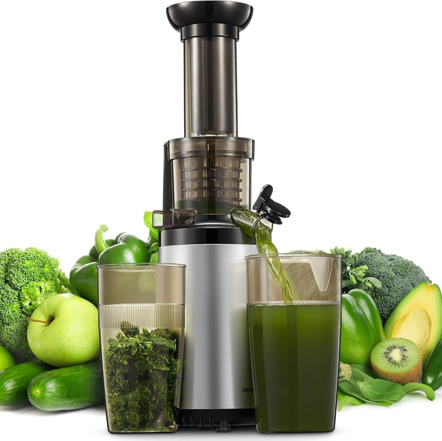 Cold Press Juicer Compact Slow Masticating Quiet BPA Free Easy Clean