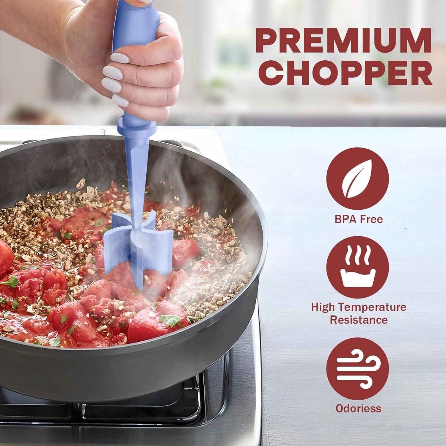 Hamburger Meat Chopper Ground Beef Masher Heat Resistant Purple