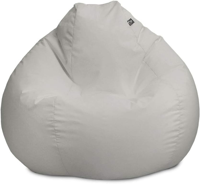 Outdoor Bean Bag Chair Adult XL – Waterproof Garden Seat, Platinum 110x80cm