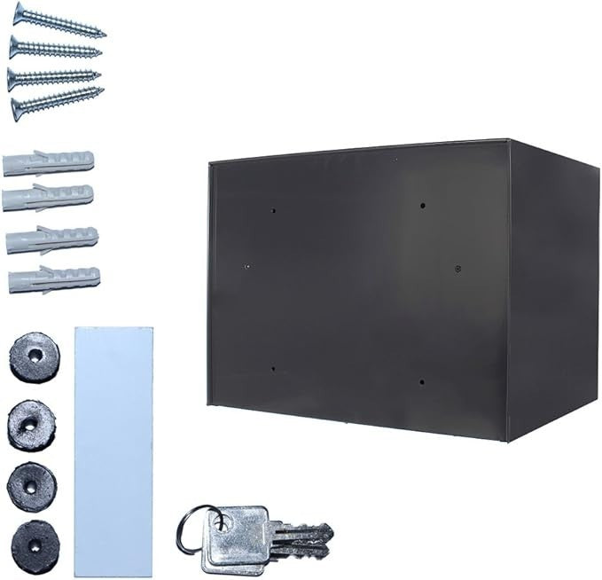 Secure Wall-Mount Parcel Mailbox Steel Lockable Drop Box Weatherproof & Spacious