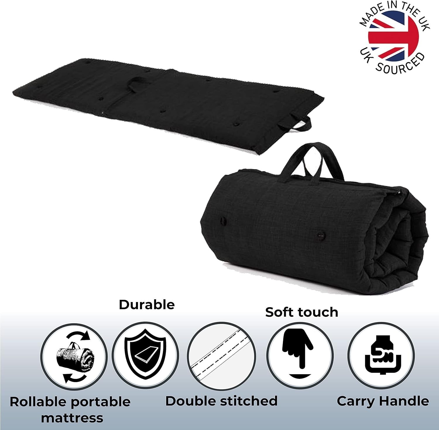 Roll Up Folding Futon Mattress Single | Compact Guest Bed | Hypoallergenic