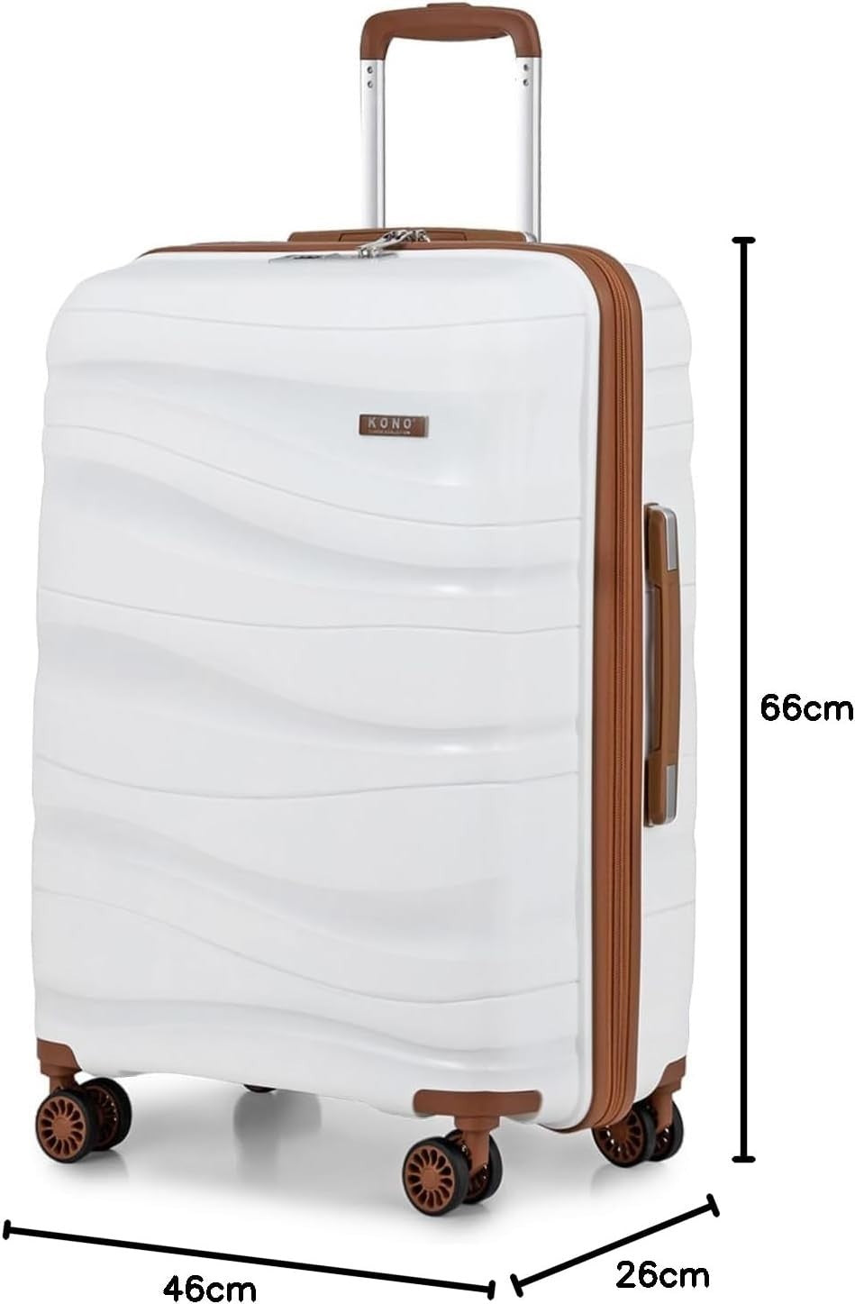 24in Medium Check In Luggage Polypropylene Lightweight Hard Shell TSA Spinner