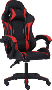 Ergonomic Gaming Chair w/ Lumbar Support Headrest Swivel Red